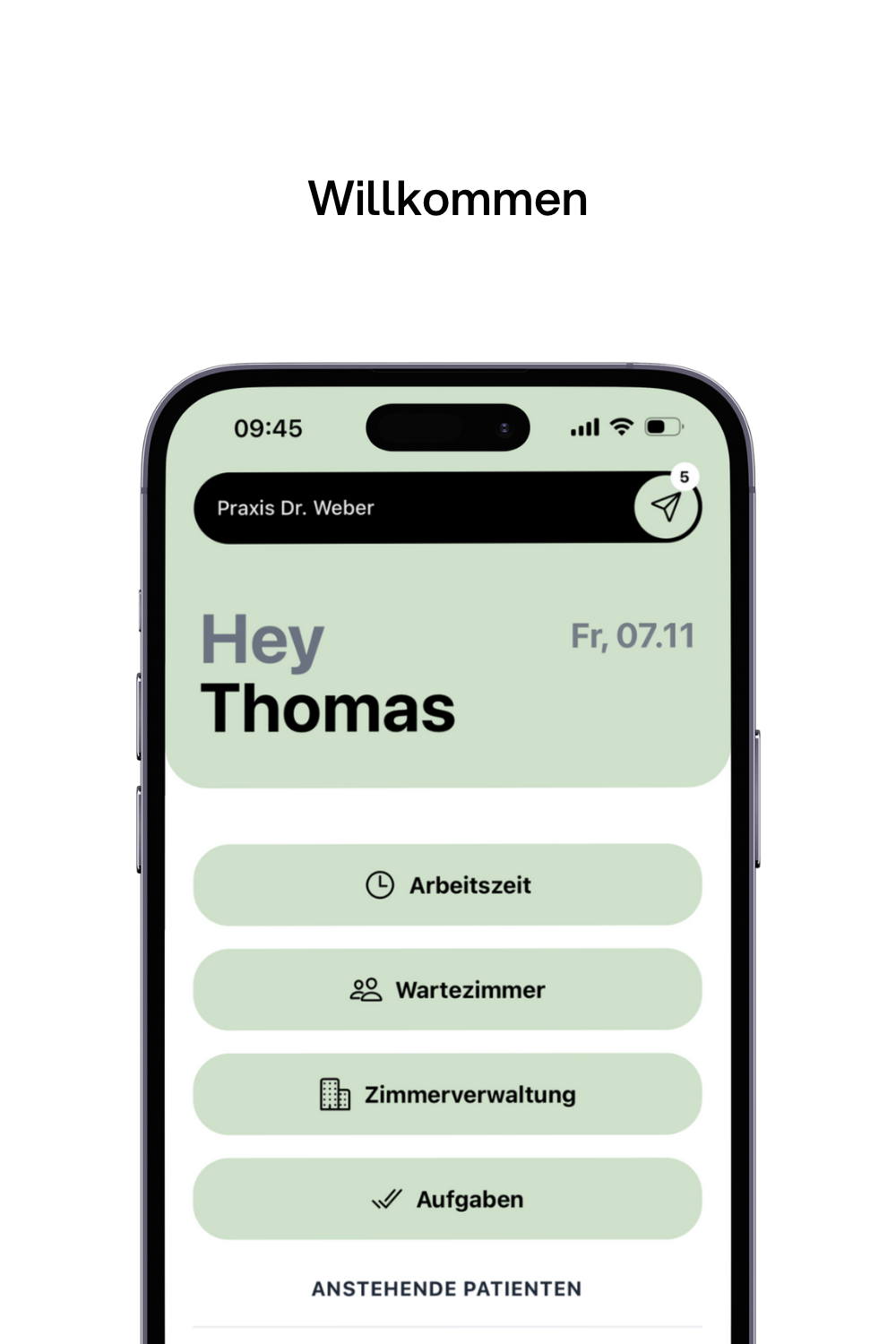 kaya Mitarbeiter-App - Willkommensseite